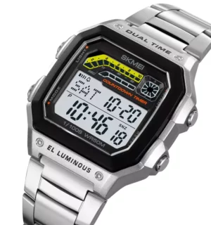 SKMEI 2307 silver black classic square watch